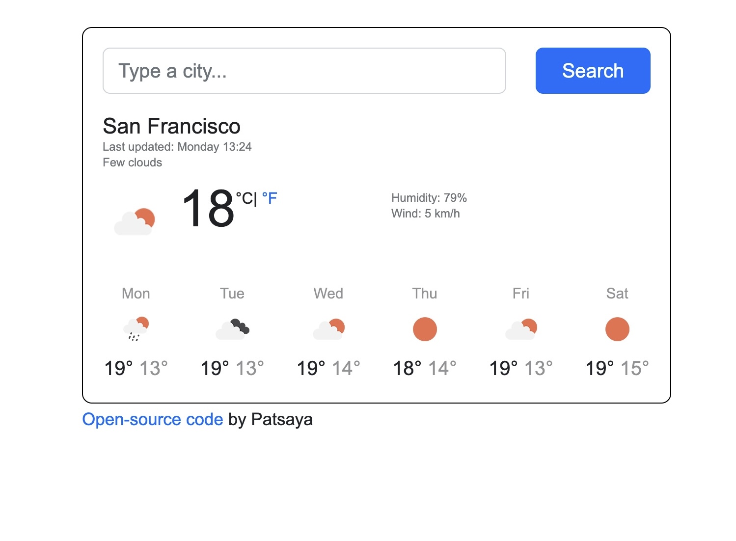 Weather App project preview